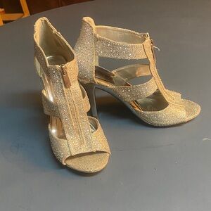 Elegant Gold Glitter Heels